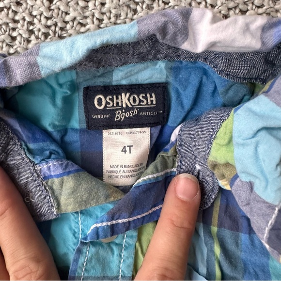 OshKosh B'gosh Blue and Green Plaid Shirt - Picture 2 of 3